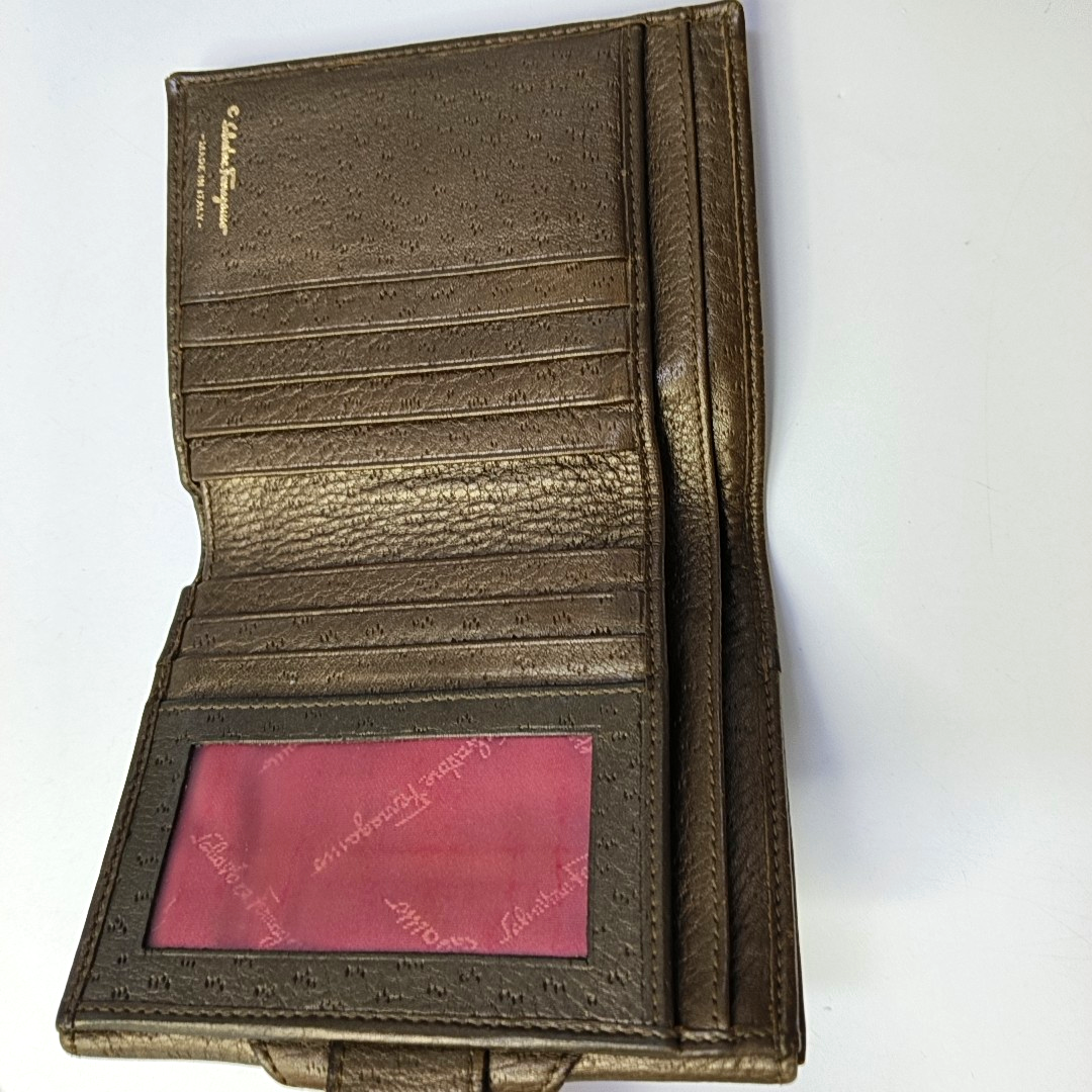 FERRAGAMO Brown Cowhide Wallet Golden hardware-(SKU)-943612339