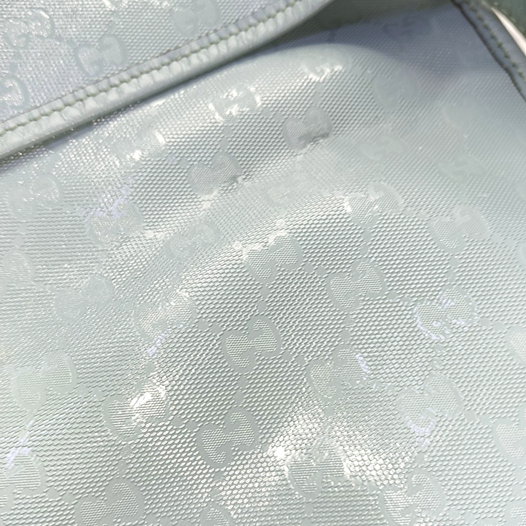 GUCCI Light Blue Coated Canvas La Vieille Russie Single Shoulder Bag Crossbody Bag Silver Hardware-(SKU)-958171840