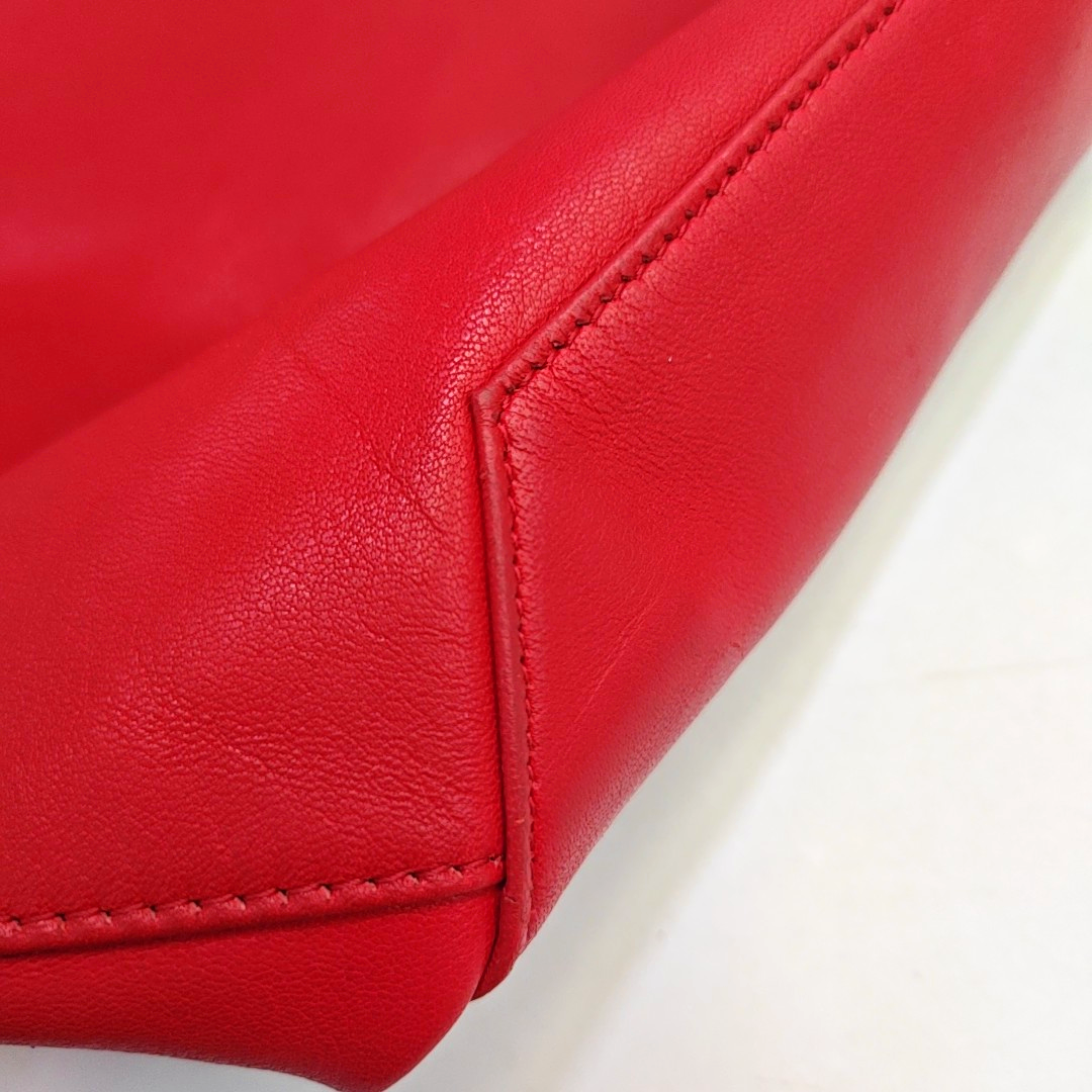 CELINE VERTICAL CABAS Medium size Red Sheepskin Handbag Golden hardware-(SKU)-952291524