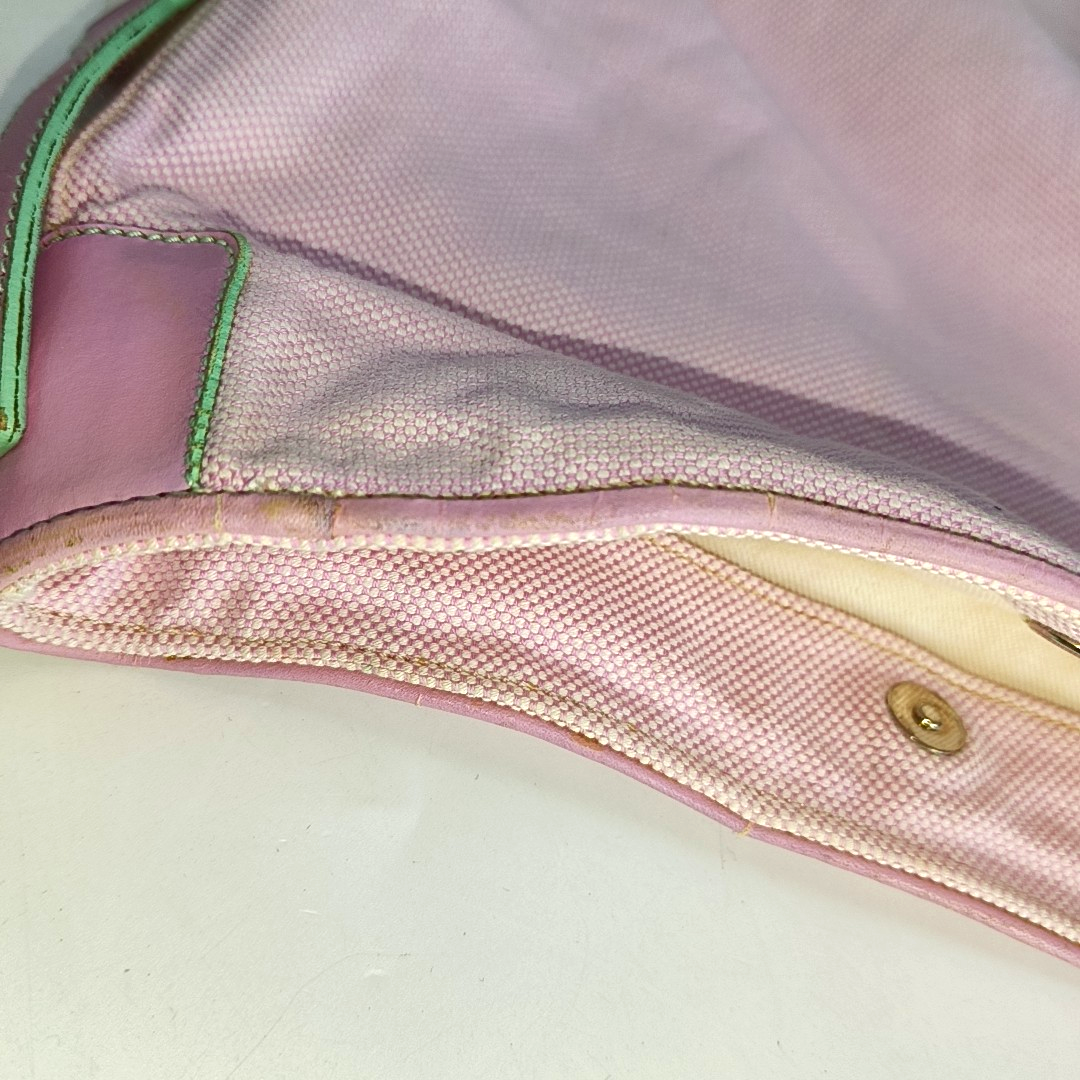 LOEWE Pink Fabric Single Shoulder Bag Handbag Silver Hardware-(SKU)-928609799