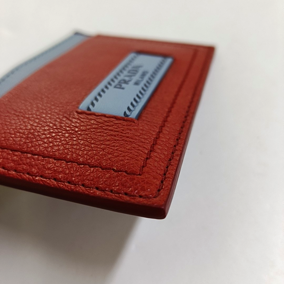 PRADA Red Cowhide Card Case-(SKU)-955739022