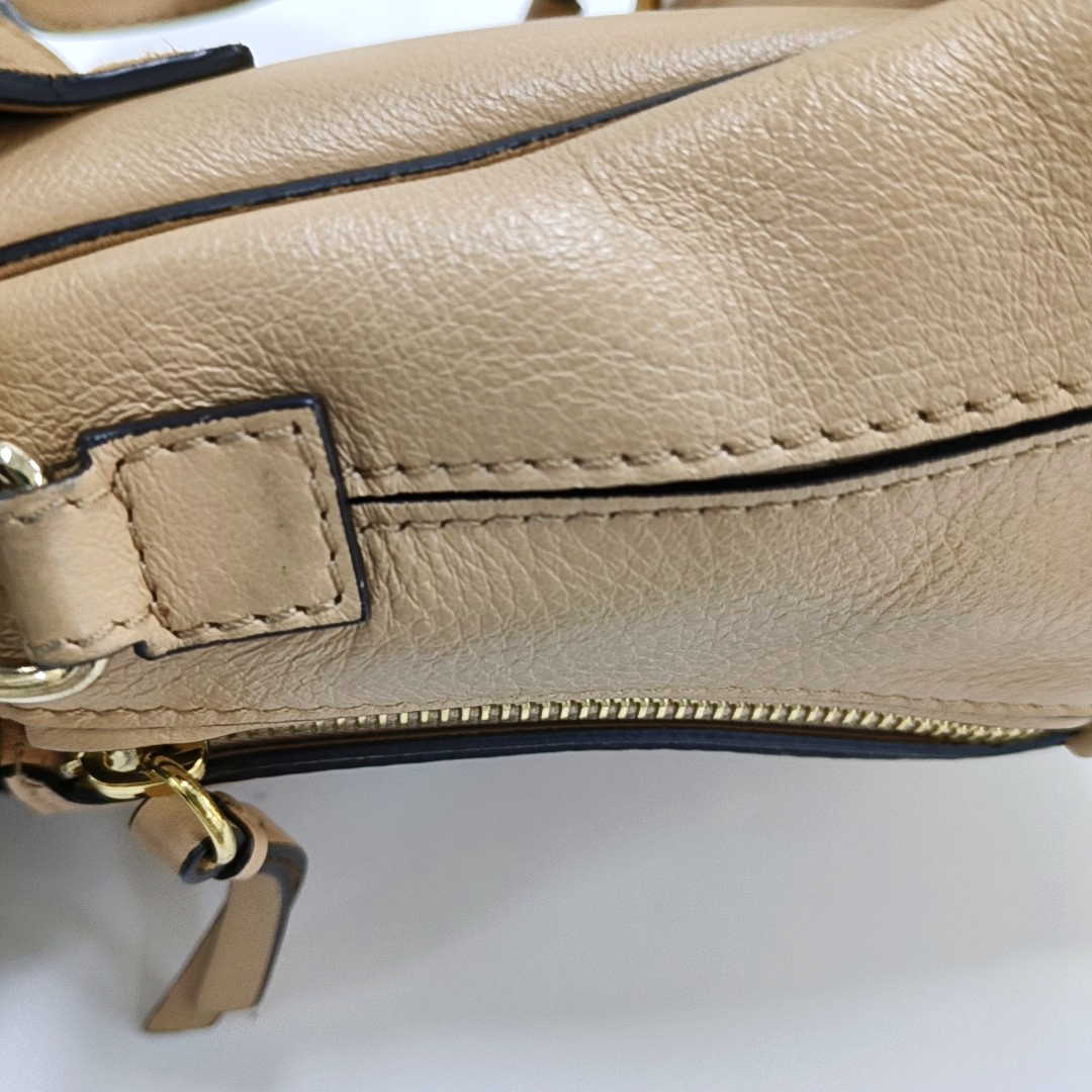 Chloé Faye mini Khaki Cowhide Single Shoulder Bag Backpack Golden hardware shoulder straps-(SKU)-955720331