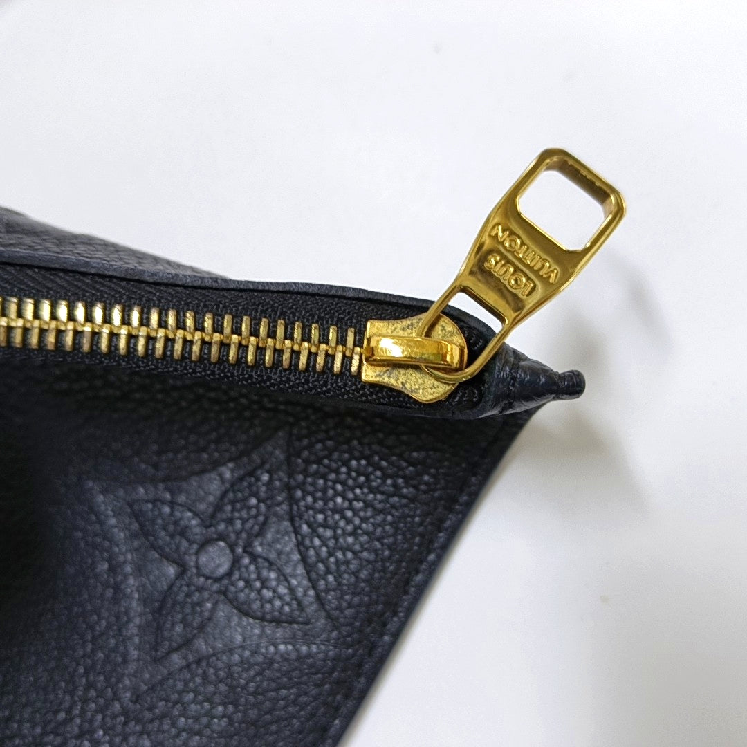 LOUIS VUITTON NEVERFULL Medium Black Calfskin Monogram Embossed Tote Bag Shoulder Bag Handbag Pockets-(SKU)-966842664