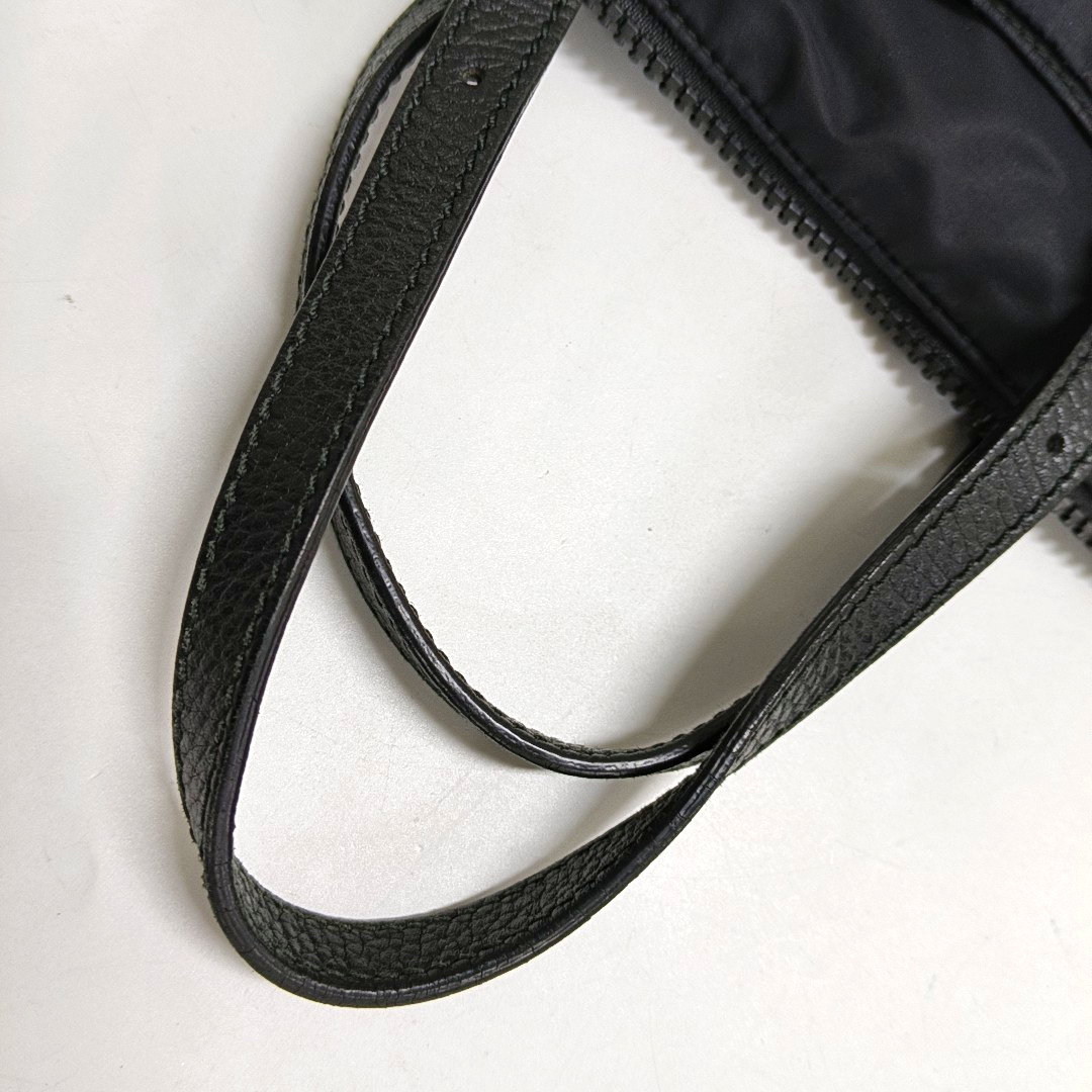 GUCCI GG Imprime Black Nylon Old Flower Single Shoulder Bag Handbag Crossbody Bag Silver Hardware Removable shoulder strap-(SKU)-958181512