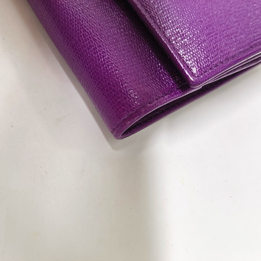 YSL CHYC Y LIGNE Super mini Purple Leather Embellished Clutch Golden hardware-(SKU)-929803684