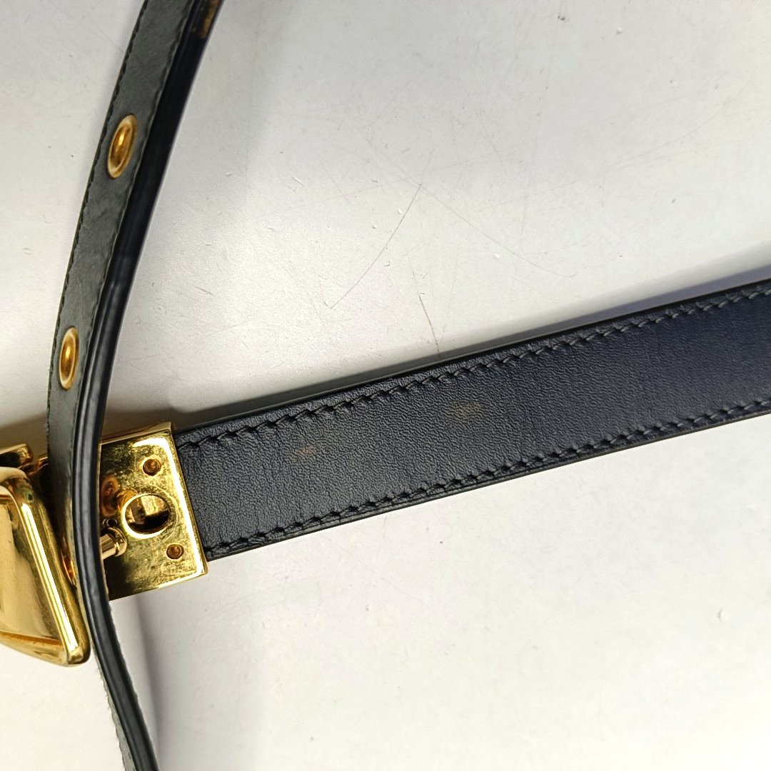 DIOR 30 Montaigne Blue Canvas Monogram Embossed Montaigne Bag Shoulder Bag with Detachable Strap-(SKU)-970899095