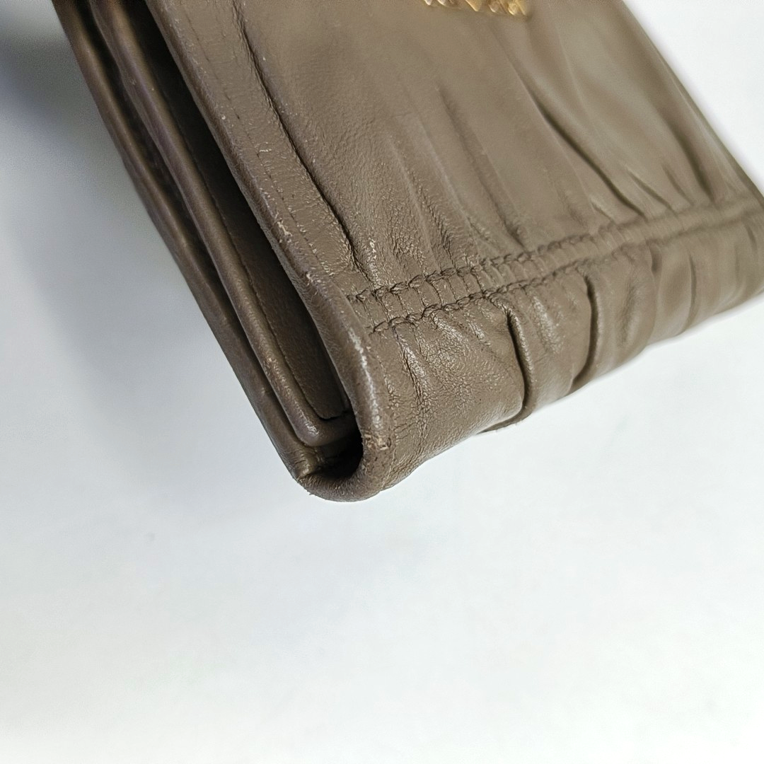 PRADA Diagramme Taupe Cowhide Wallet Golden hardware-(SKU)-953038830