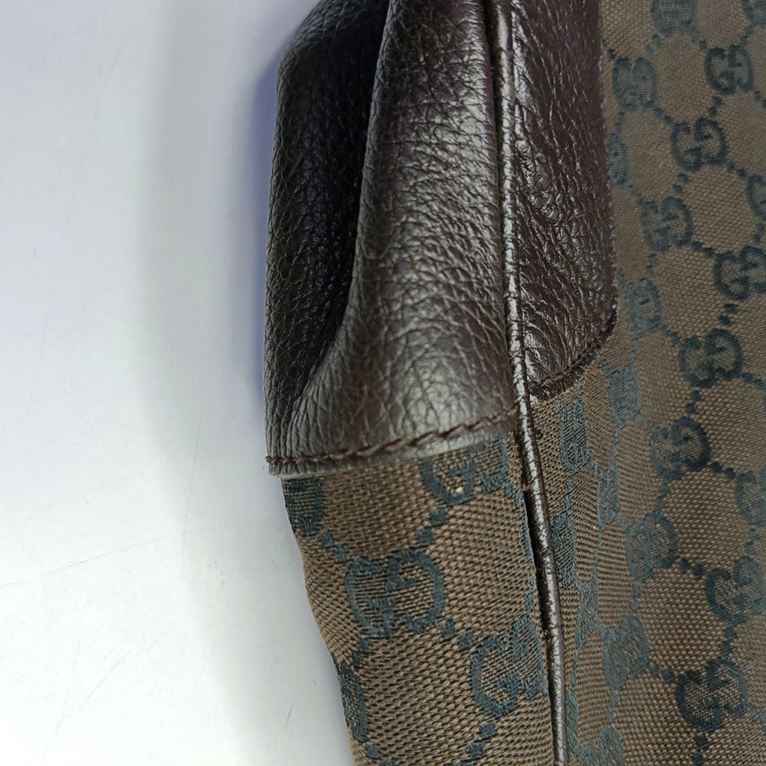 GUCCI Brown Canvas Monogrammed Crossbody Shoulder Bag Golden hardware-(SKU)-952860754