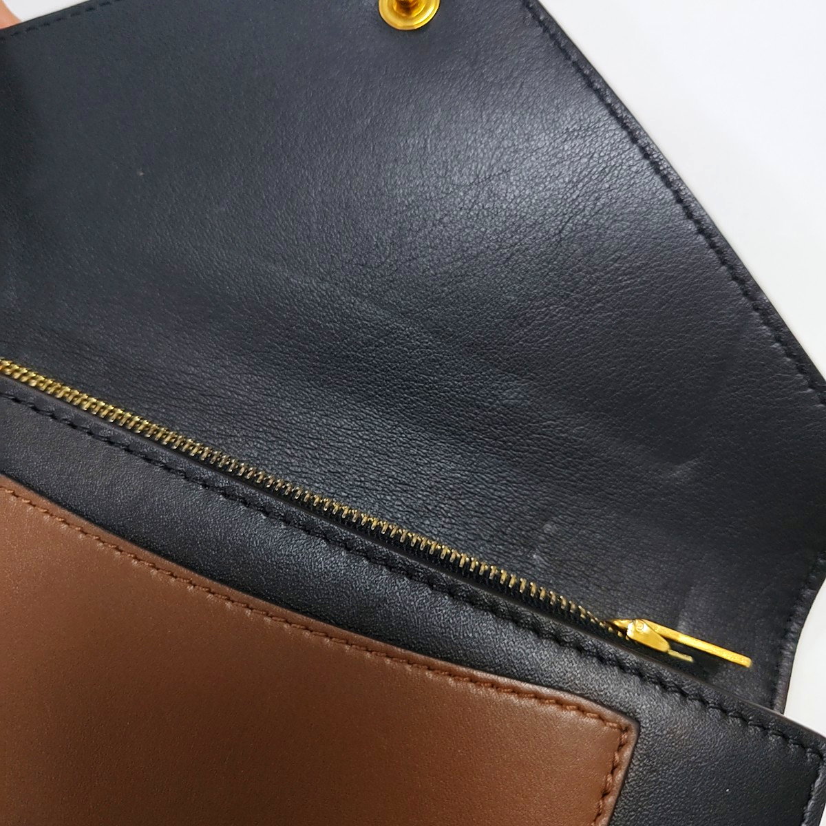 CELINE POCKET Mustard Yellow Leather Wallet Golden hardware-(SKU)-958371129