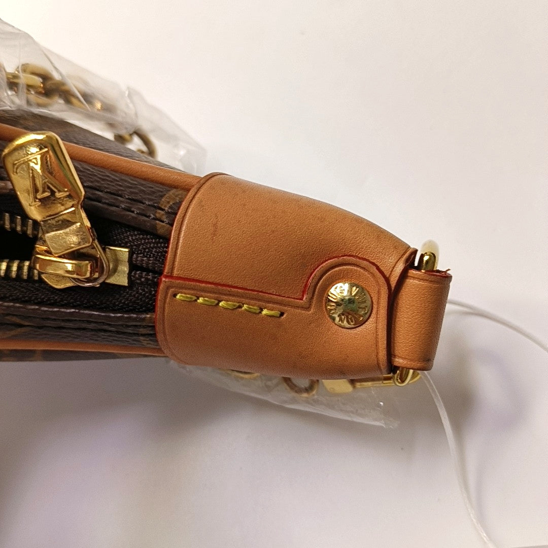 LOUIS VUITTON LOOP Brown Coated Canvas Monogram Pea Pod Bag with Shoulder Strap, Gold Hardware, 2 Removable Shoulder Straps-(SKU)-960936735