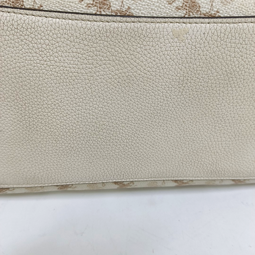 COACH FIELD White Coated Canvas Carriage Single Shoulder Bag Crossbody Handbag Golden hardware Removable shoulder strap-(SKU)-940671744