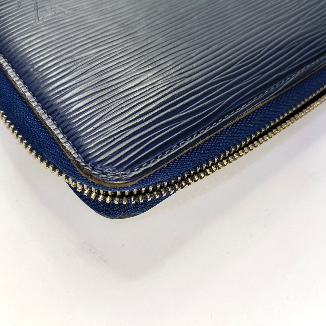 LOUIS VUITTON 深蓝色EPI牛皮水波纹钱包 Silver Hardware-(SKU)-955956837