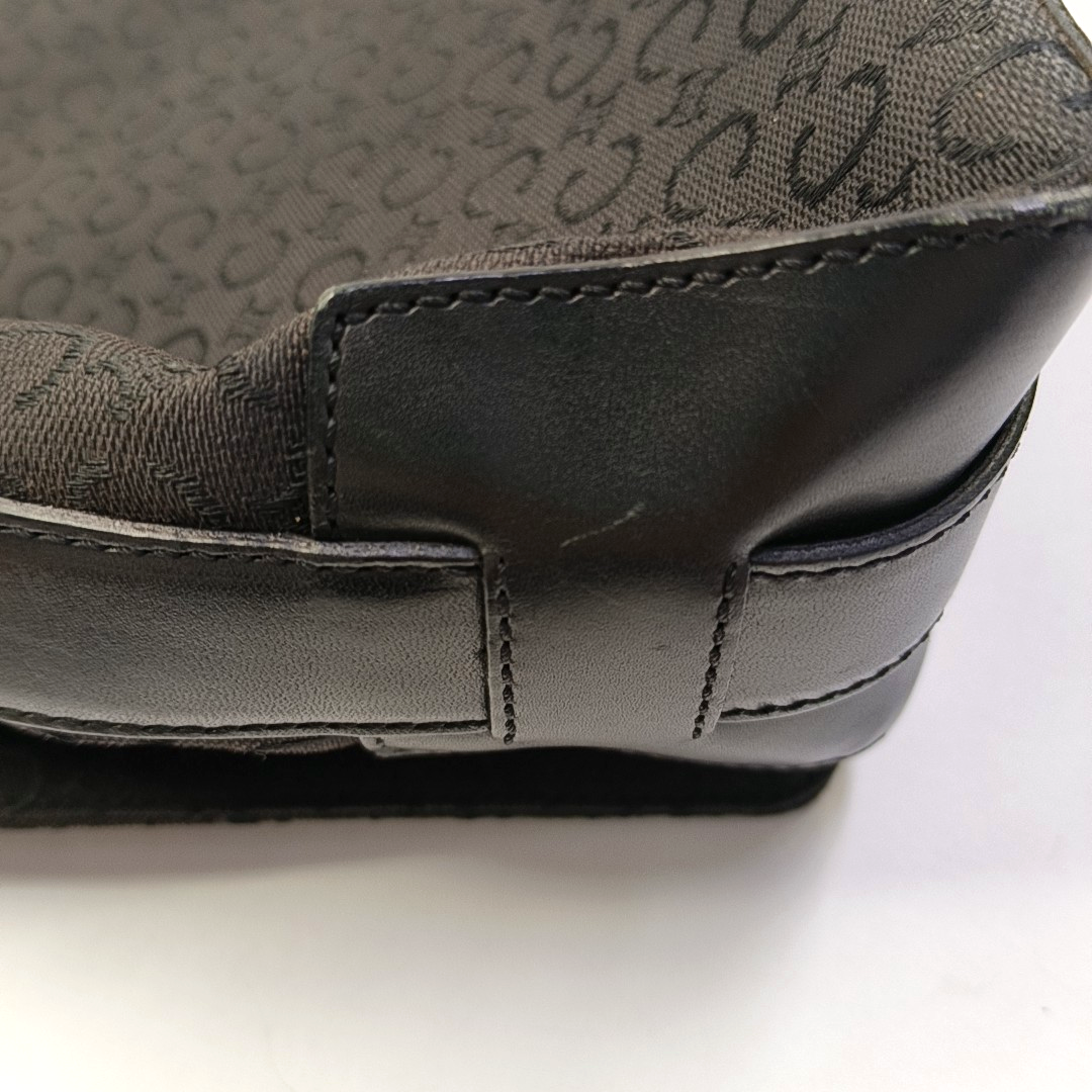 CELINE Black Fabric Quilted Crossbody Bag Silver Hardware-(SKU)-959495056