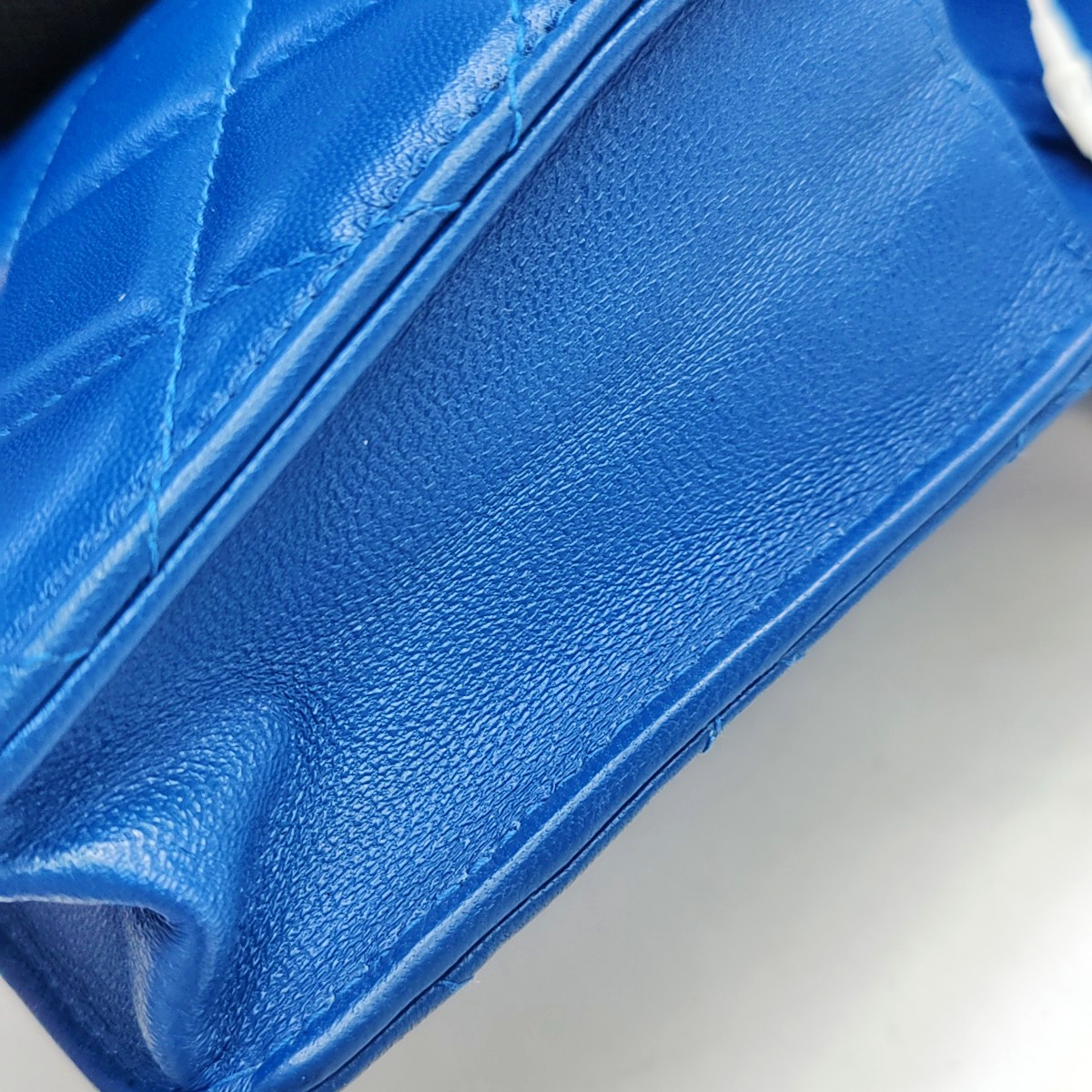 CHANEL WOC Blue Calfskin Quilted Diamond Pattern Crossbody Shoulder Bag Silver Hardware 30 Clasp-(SKU)-949176648