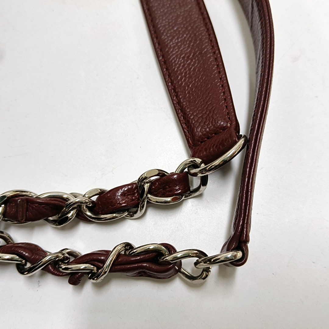 CHANEL CHANEL GST Large Red Calfskin Quilted Monogram Shoulder Bag Tote Bag Silver Hardware 18K-(SKU)-951260857