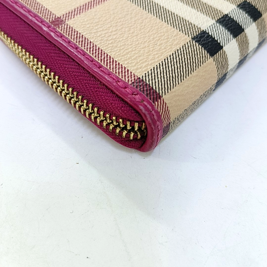 BURBERRY Khaki Coated Canvas Warhorse Plaid Wallet Golden hardware-(SKU)-959925187