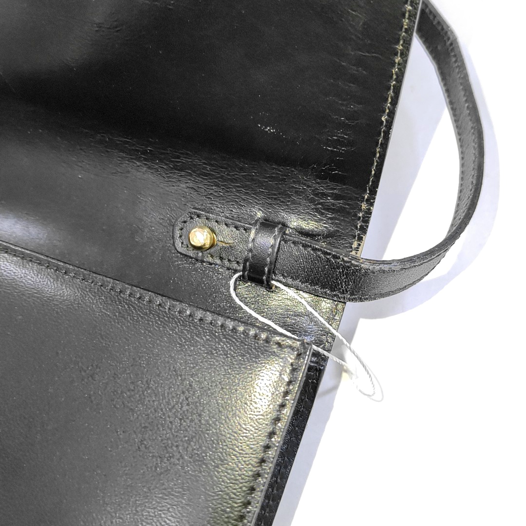 BALLY Black Leather Crossbody Bag Single Shoulder Bag Golden hardware Removable shoulder strap-(SKU)-939584253