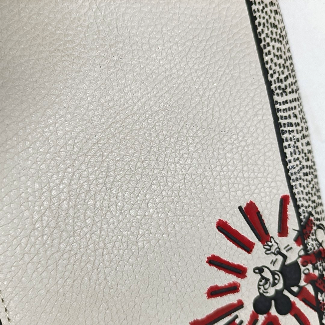 COACH Small size White Leather Printed Handbag Golden hardware-(SKU)-14243509