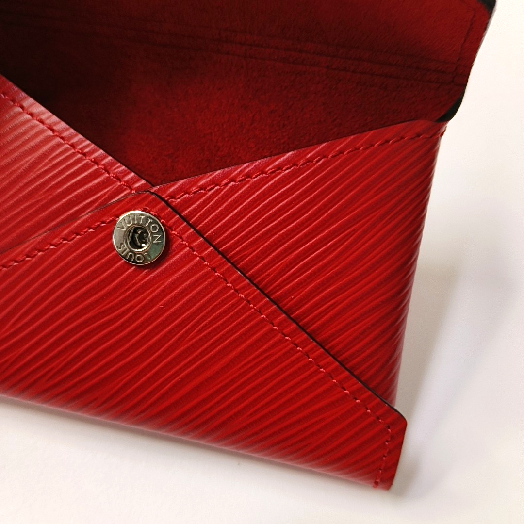 LOUIS VUITTON KIRGAMI 红色EPI牛皮水波纹钱包 Golden hardware-(SKU)-957269073