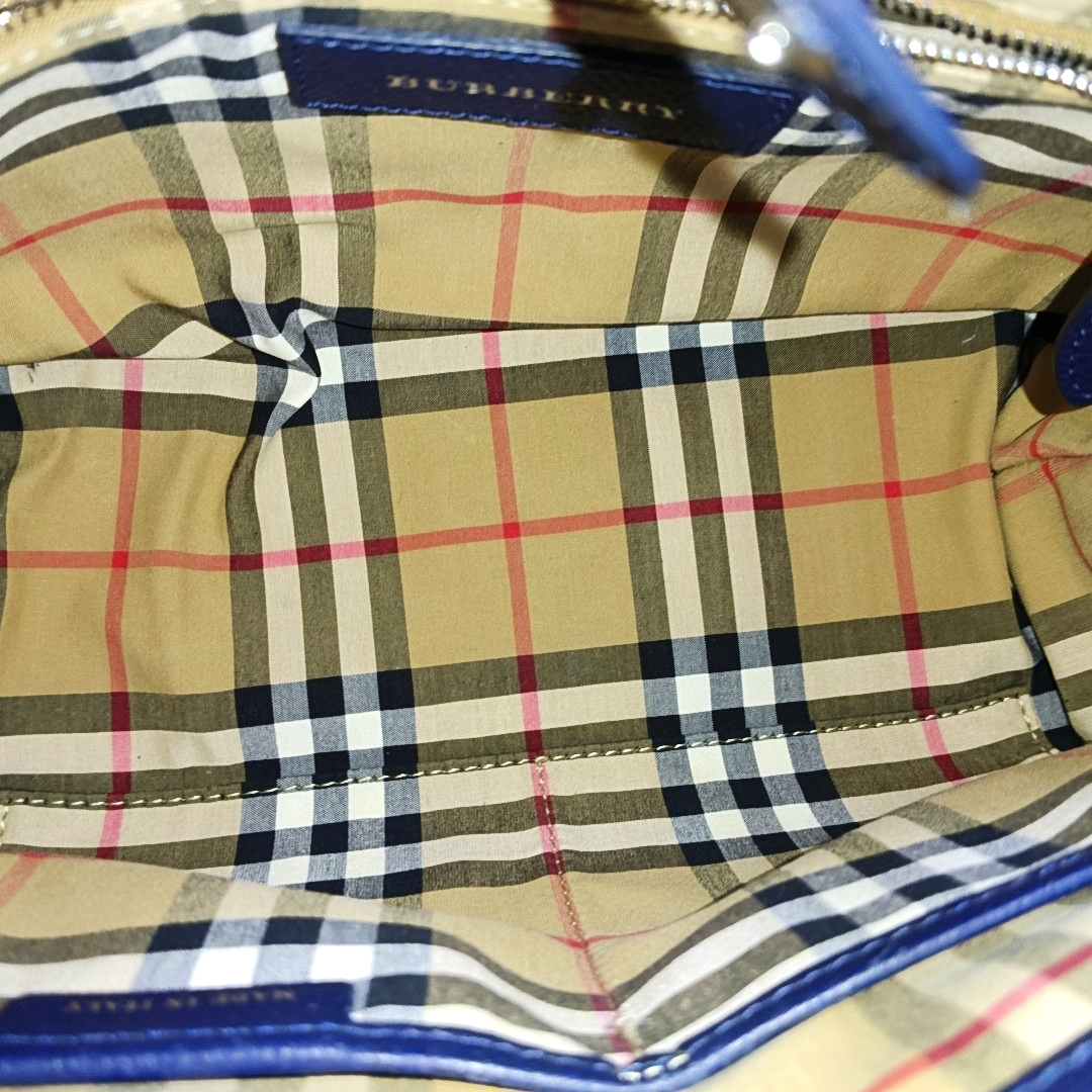 BURBERRY The Banner Small size Navy Blue Cowhide Shoulder Bag Tote Crossbody Silver Hardware-(SKU)-950330080