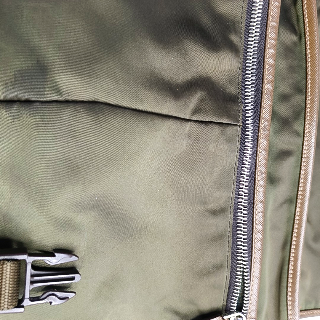PRADA Green Nylon Crossbody Bag Single Shoulder Bag Silver Hardware-(SKU)-953032418
