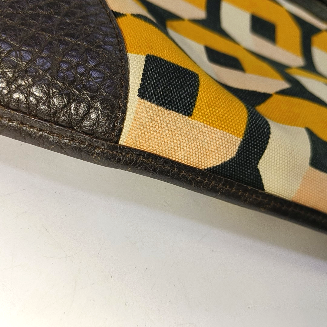 PRADA Multicolor Canvas Floral Print Tote Single Shoulder Bag Golden hardware-(SKU)-938564373