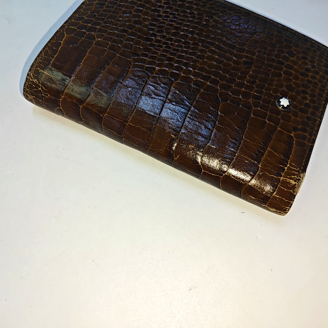 MONTBLANC MeisterstuckBrown Leather Embossed Wallet-(SKU)-936130123