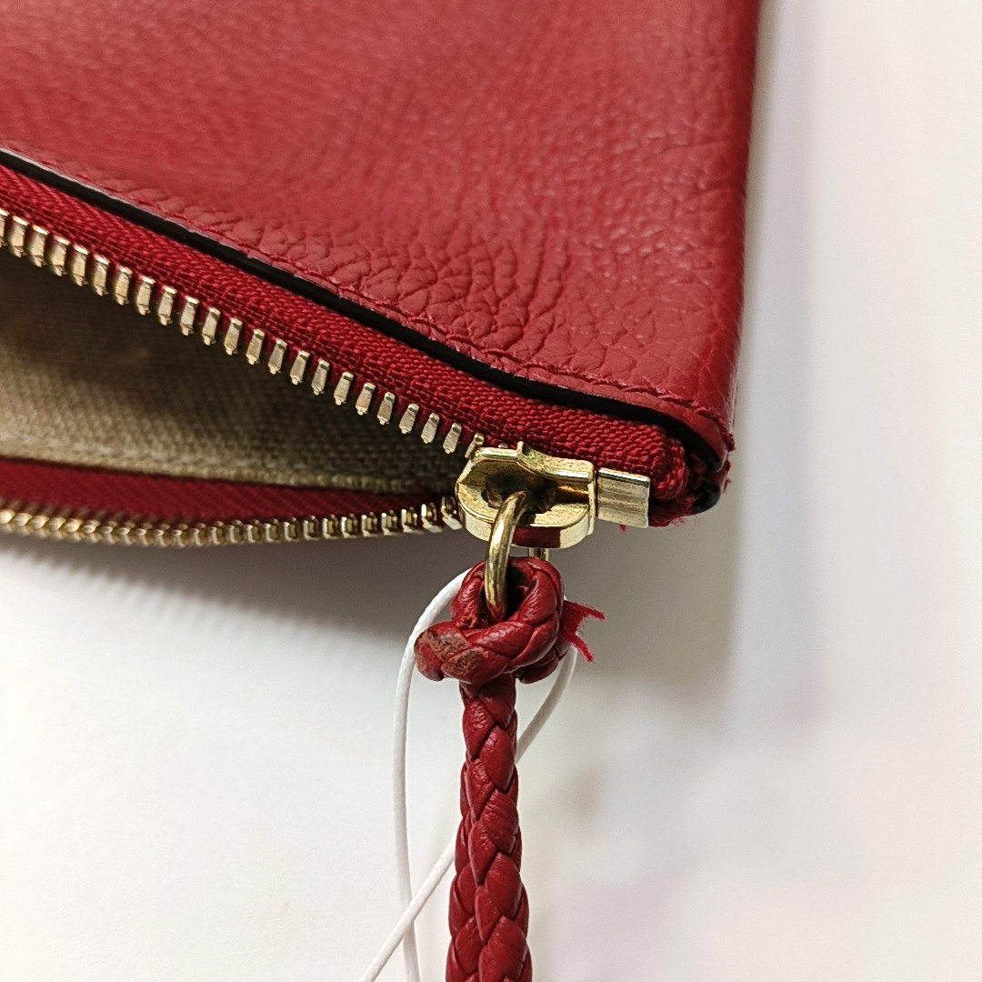 GUCCI Bamboo 1947 Red Cowhide Fringe Clutch Golden hardware-(SKU)-959429873