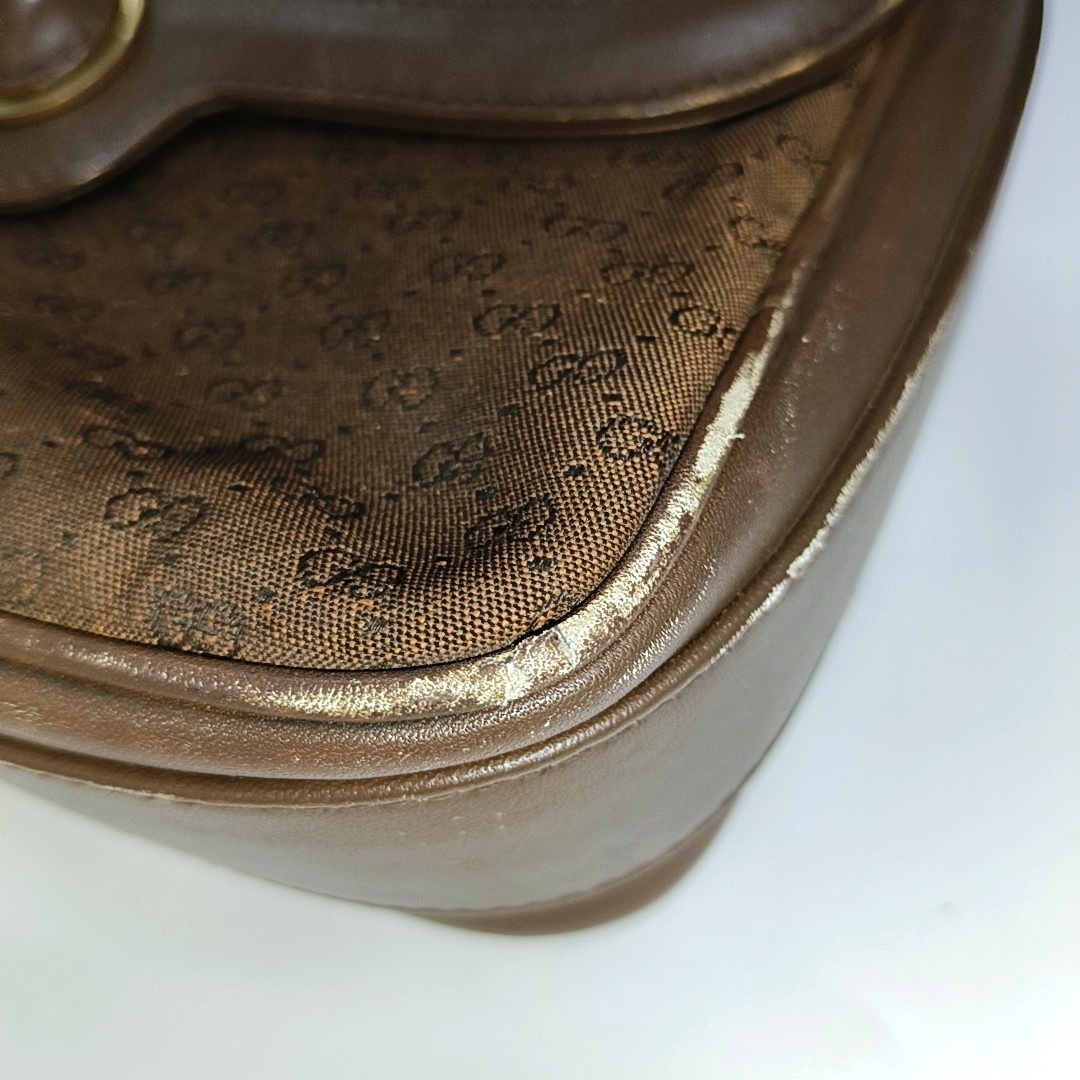 GUCCI GG Messenger Brown Canvas Monogram Shoulder Bag Golden hardware Vintage model-(SKU)-13122359