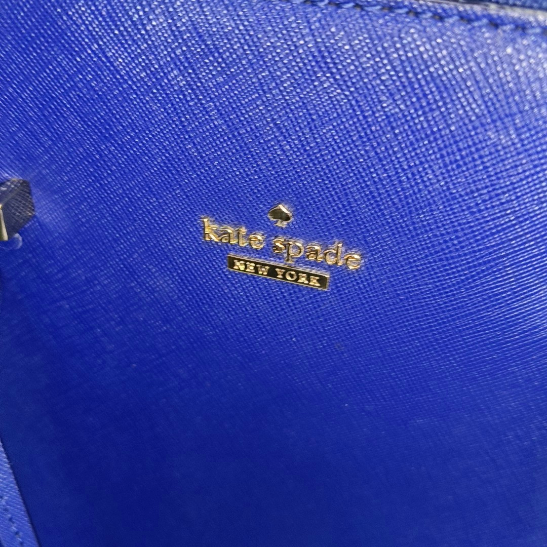 Kate Spade Blue Leather Single Shoulder Bag Crossbody Bag Tote Bag Golden hardware Removable shoulder strap-(SKU)-951856762