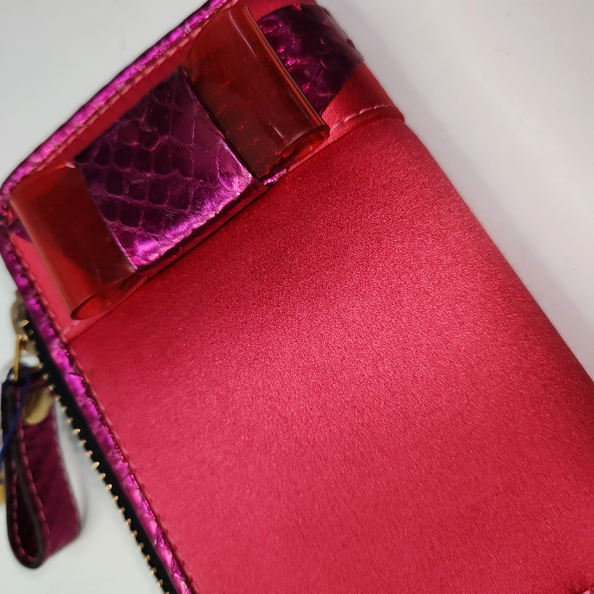 BURBERRY Blush Pink Satin Wallet Golden hardware-(SKU)-938174307
