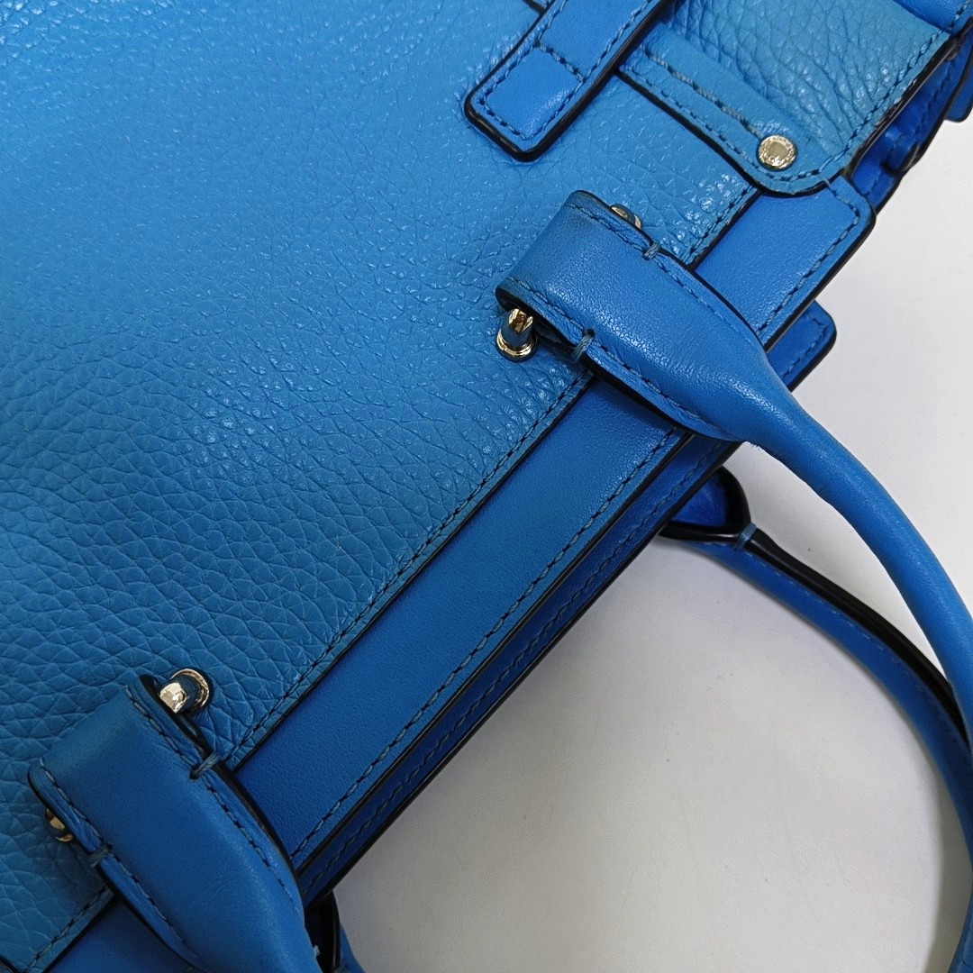 COACH SWAGGER Blue Cowhide Single Shoulder Bag Sling Bag Tote Silver Hardware Removable shoulder strap-(SKU)-940539626