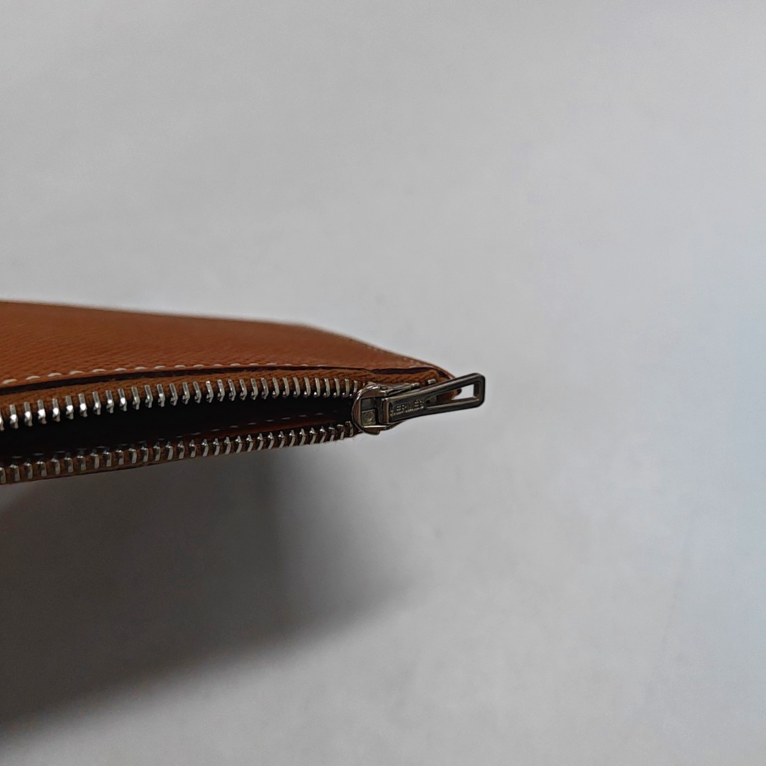HERMÈS Atout Gold BrownEpsom牛皮手拿包 Silver Hardware Astamp-(SKU)-948732539