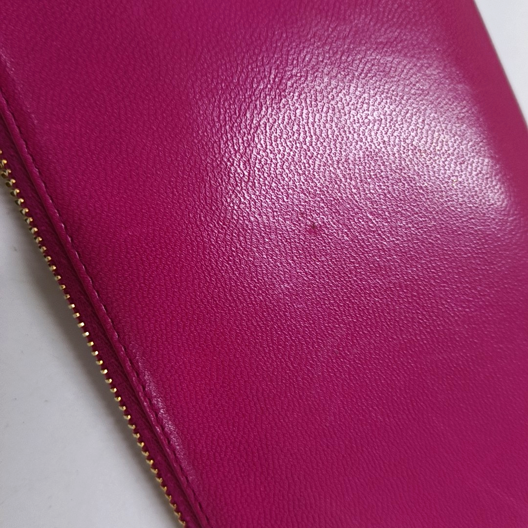 PRADA Fuchsia cowhide cross-grain wallet Golden hardware-(SKU)-960306626