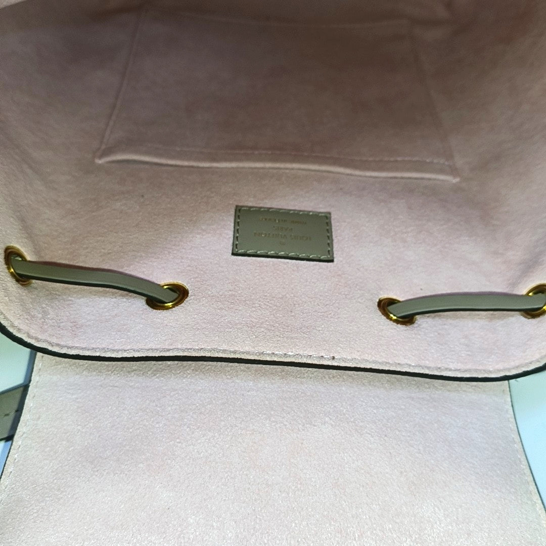 LOUIS VUITTON MONTSOURIS Grey Leather Monogram Embossed Backpack Tote Bag Golden Hardware-(SKU)-969217937