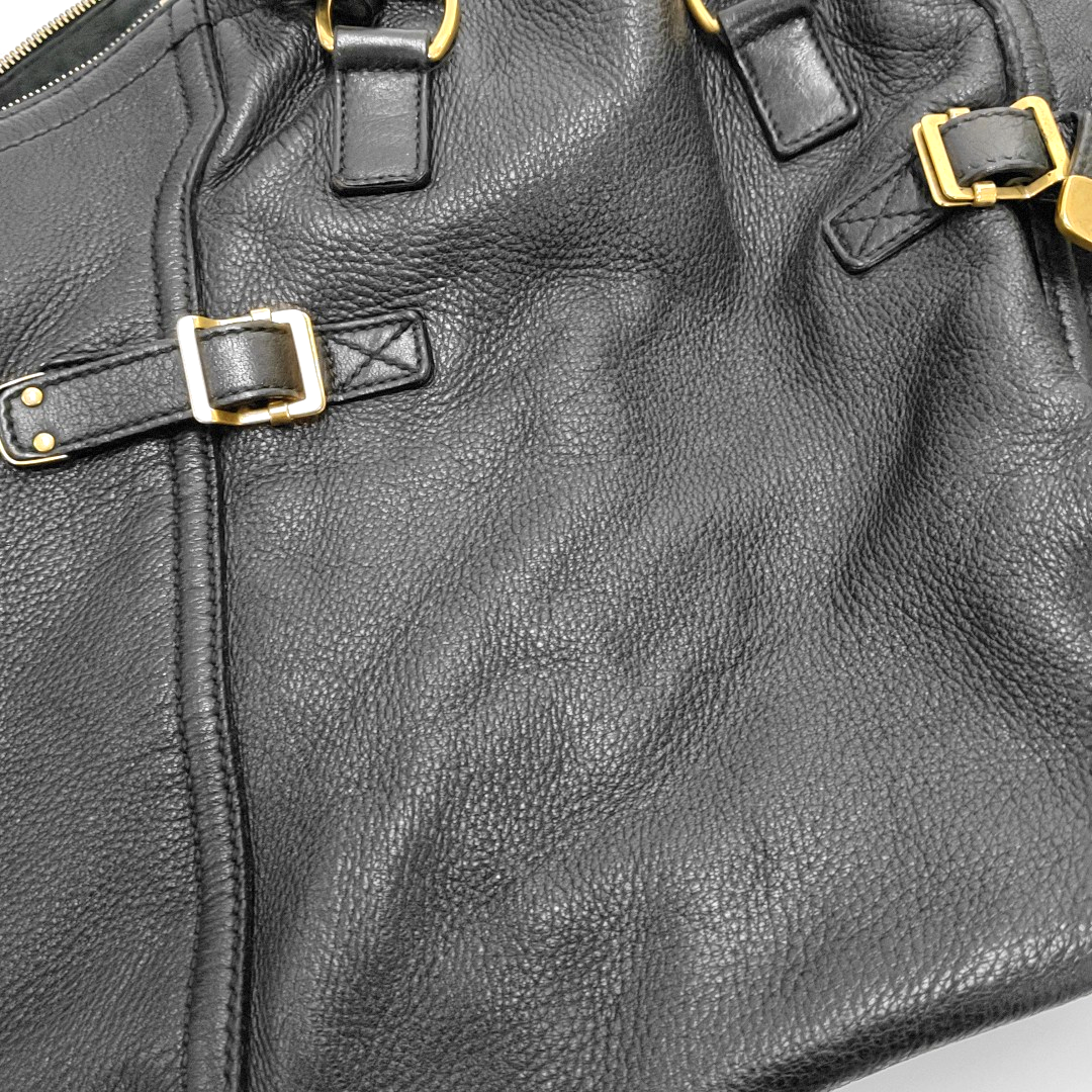 YSL DOWNTOWN CABASBlack Leather Single Shoulder Bag-(SKU)-939374057