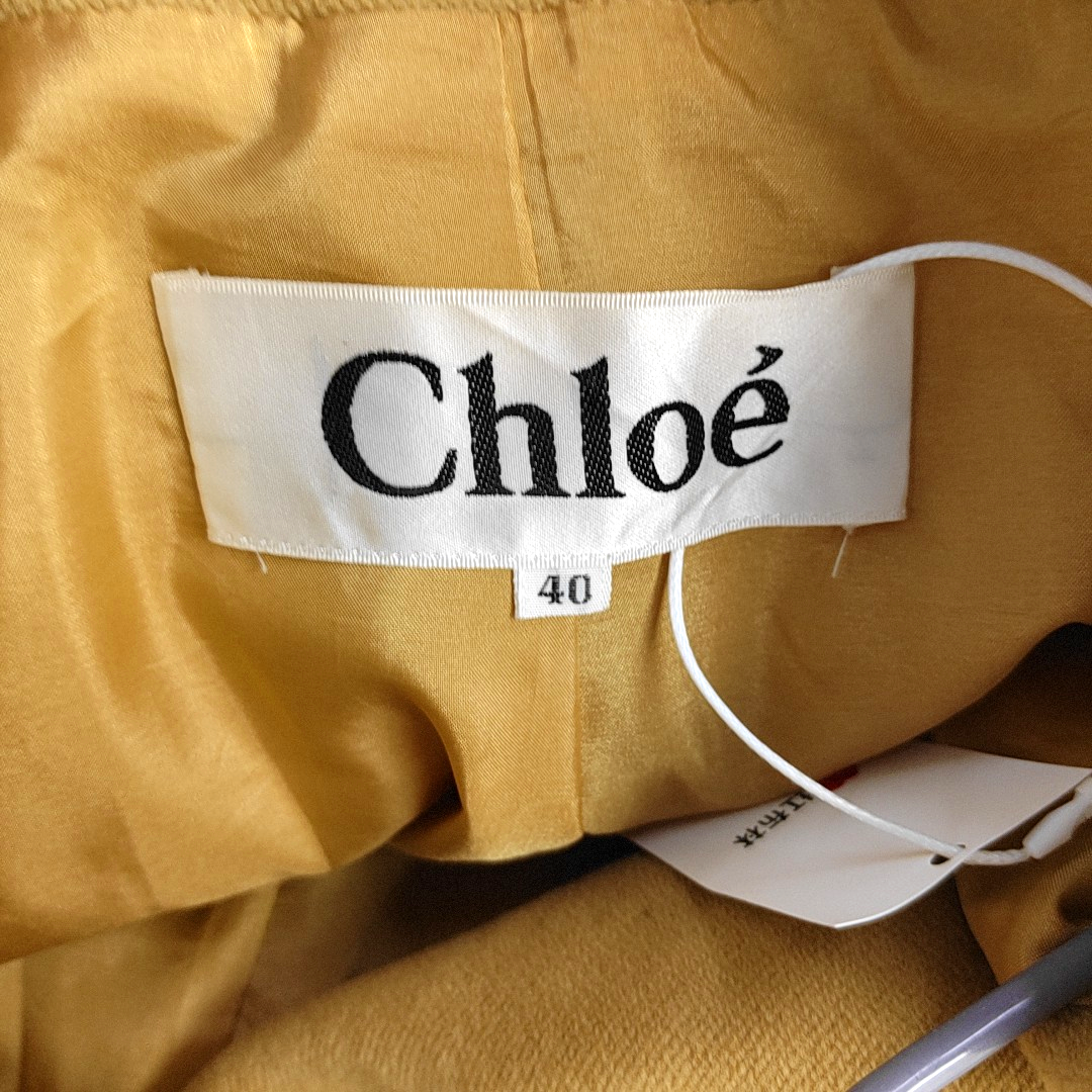 Chloé Lcode Autumn and Spring Yellow Wool Ladies Long Coat-(SKU)-14437188