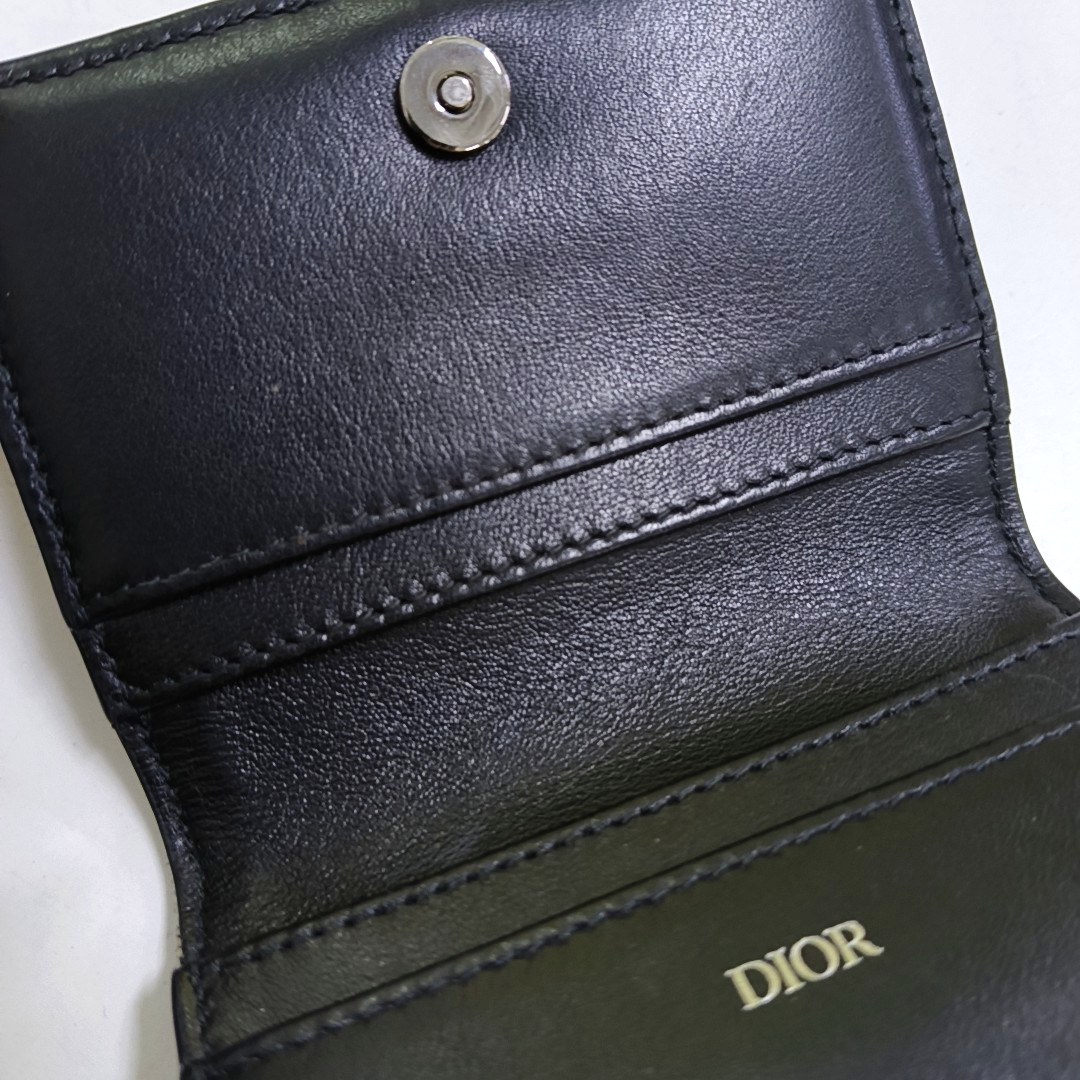 DIOR Black Canvas Vintage Wallet Silver Hardware-(SKU)-956306992