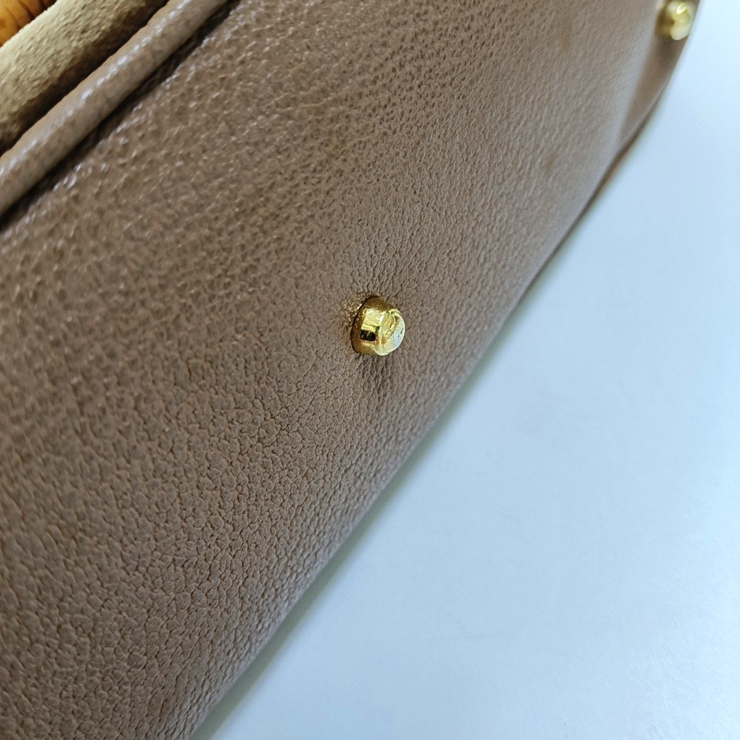 GUCCI Bamboo 1947 Dark Brown Cowhide Bamboo Handle Bamboo Handle Bag Single Shoulder Bag Golden hardware-(SKU)-941637943