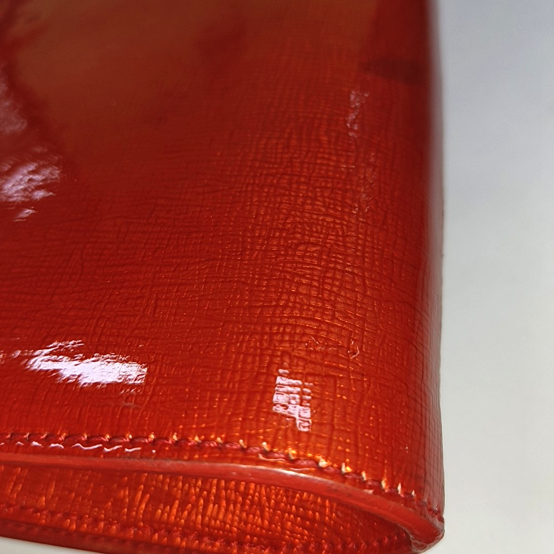 YSL BELLE JOUR Orange Leather Embossed Clutch Silver Hardware-(SKU)-13794790