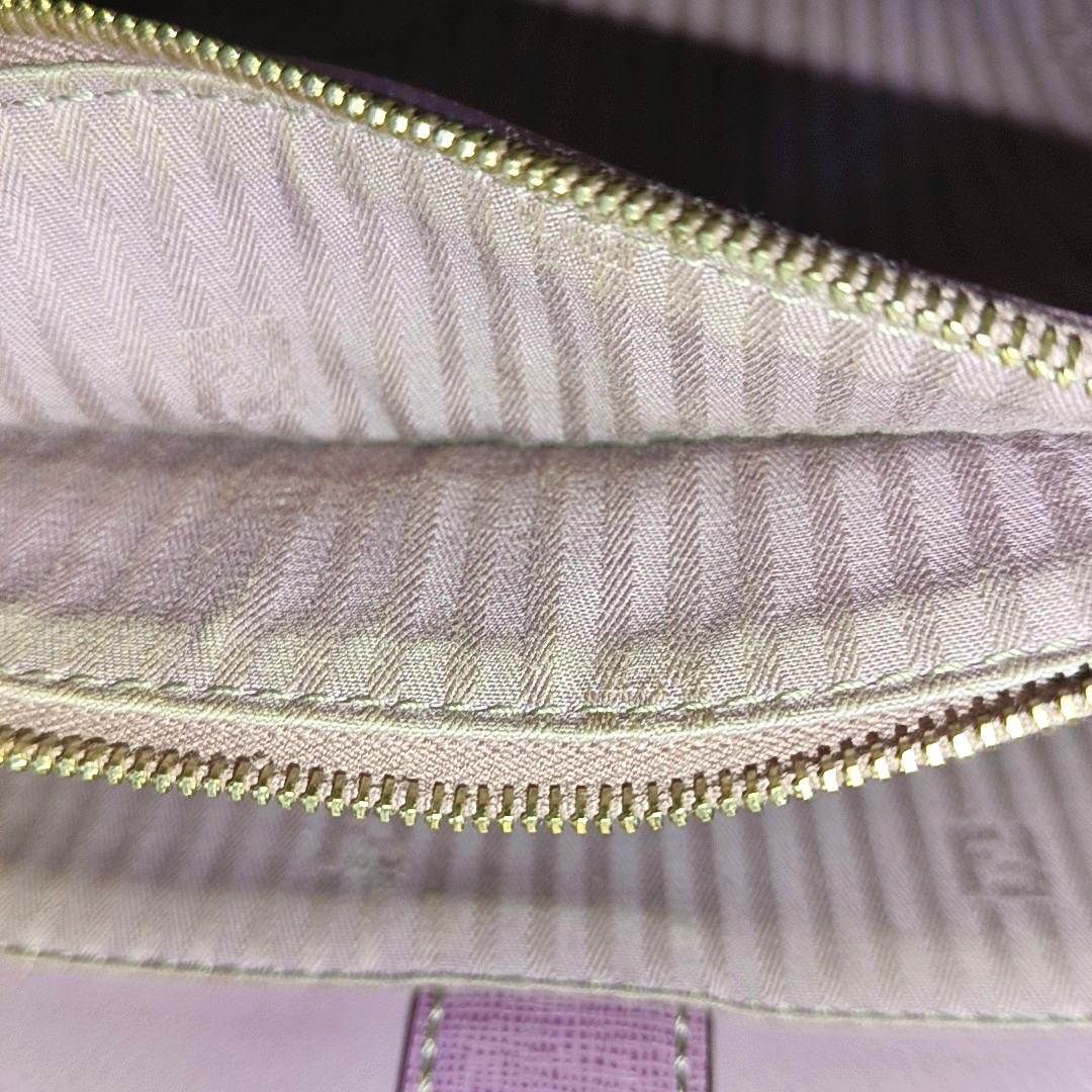 FENDI 2 Jours Small size Purple Leather Crossbody Handbag Single Shoulder Silver Hardware Removable shoulder strap-(SKU)-947556530