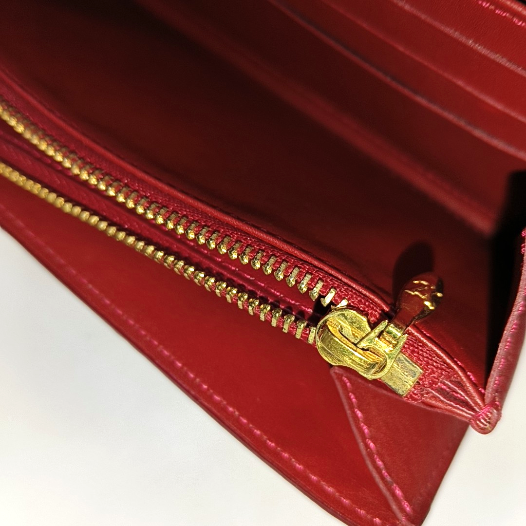 LOUIS VUITTON PORTE MONNAIE Multicolor Patent Leather Monogram Embossed Wallet Golden hardware-(SKU)-938255426