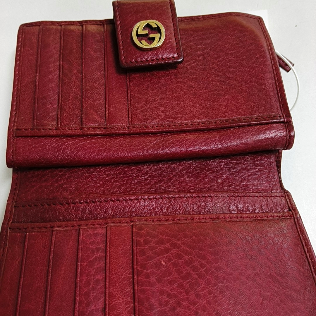 GUCCI Khaki Fabric Old Flower Money Wallet Golden hardware-(SKU)-947866135