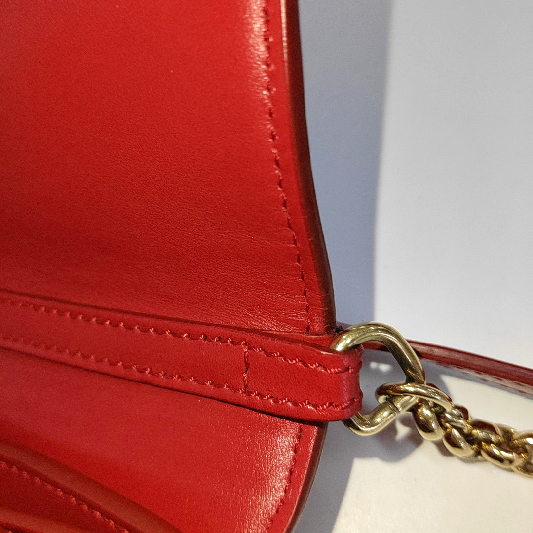 Chloé Chloé C Red Cowhide Crossbody Single Shoulder Bag Golden hardware-(SKU)-13865688