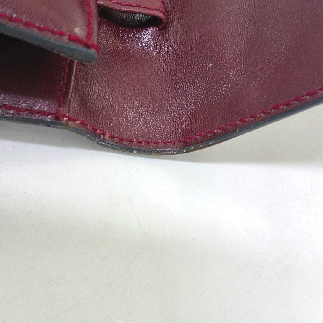 CELINE Burgundy Leather Single Shoulder Bag Golden hardware Removable shoulder strap-(SKU)-954657599