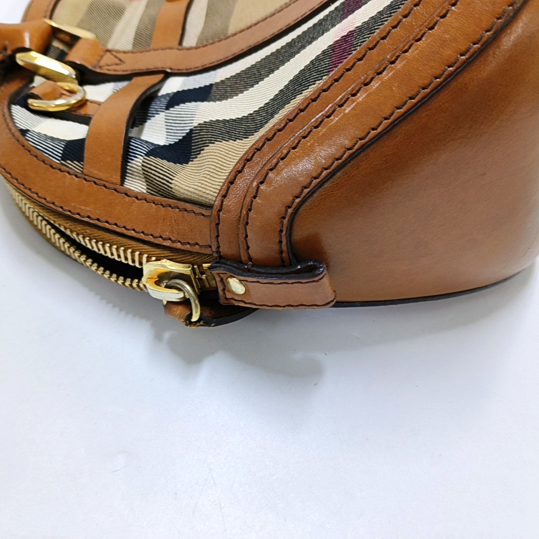 BURBERRY Sartorial Orchard Brown Canvas Handbag Crossbody Bag Single Shoulder Bag Golden hardware-(SKU)-958155782