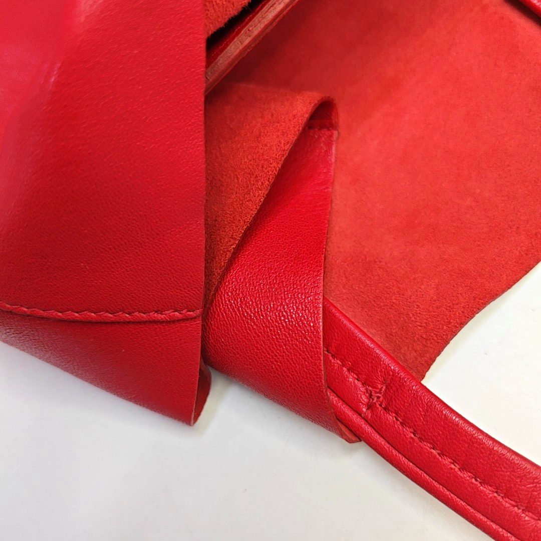 CELINE VERTICAL CABAS Medium size Red Sheepskin Handbag Golden hardware-(SKU)-952291524
