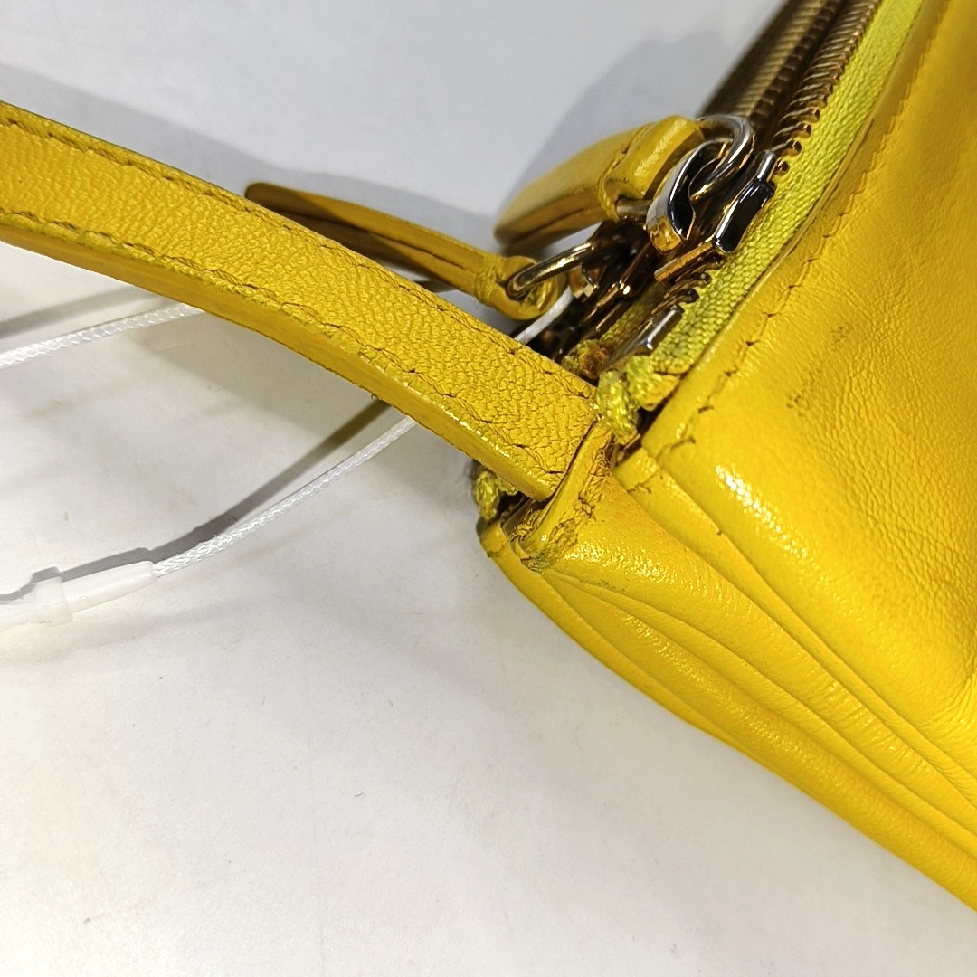 CELINE TRIO Small size Orange Cowhide Crossbody Single Shoulder Bag Golden hardware-(SKU)-959742299