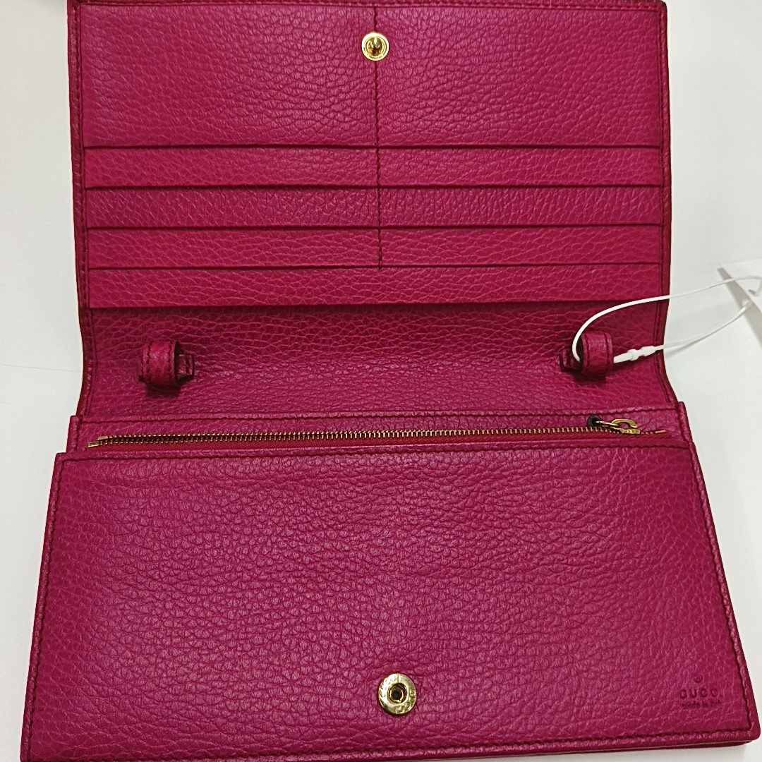GUCCI Swing Fuchsia Cowhide Single Shoulder Bag Crossbody Golden hardware Removable shoulder strap-(SKU)-958363753