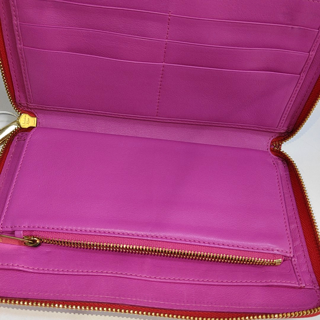 DIOR Red Patent Leather Monogrammed Quilted Clutch Golden hardware-(SKU)-939810644